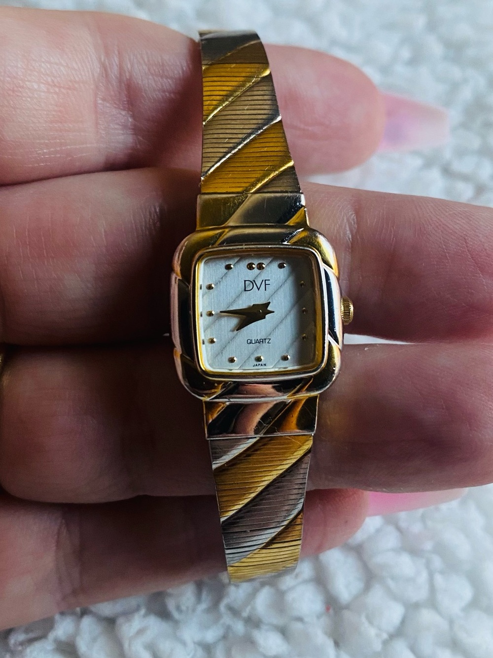 Vintage DVF  Cocktail Square 2 Toned Watch 80’s 90’s Japanese Quartz Ladies